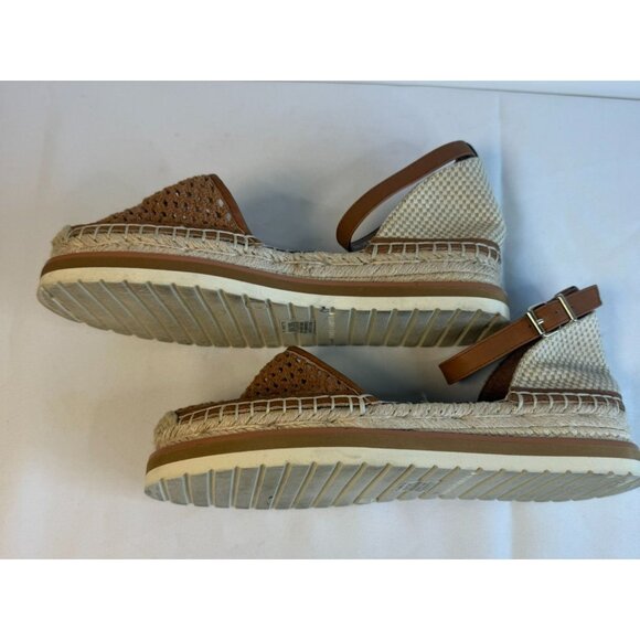 Vince Camuto Bredenna Espadrille Platform Sandals Size 8 Suede Brown Boho Ankle - Picture 6 of 12